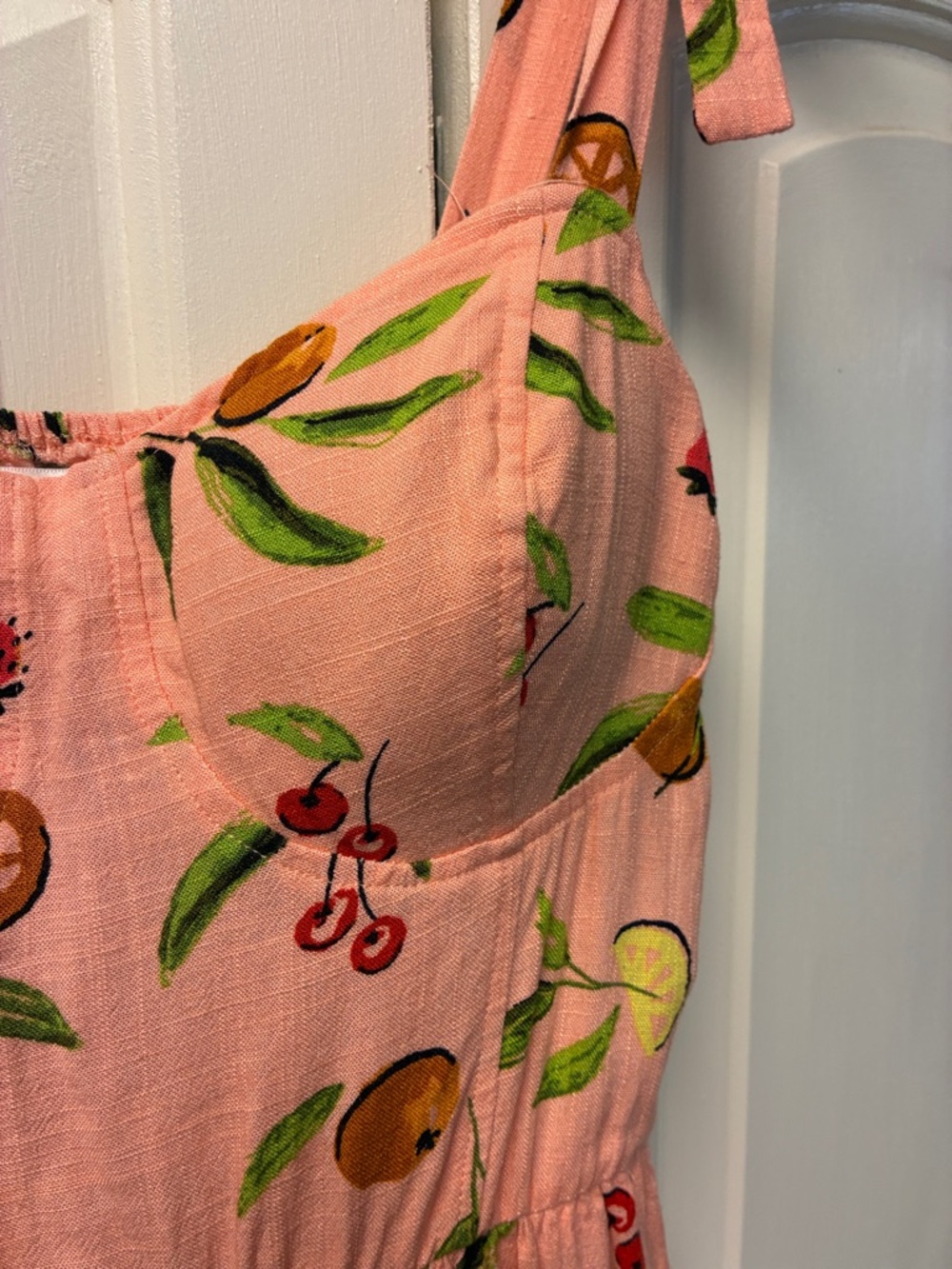 Pinkish Fruit Print Sundress - Picture 7 of 16
